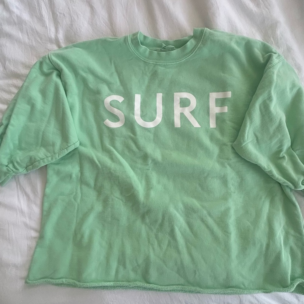LEFT ON FRIDAY BOXY SURF WEATHERED GREEN SWEATSHIRT
